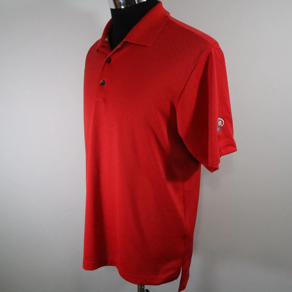 Adidas Golf Polo Shirt Mens Medium Climacool Red‎ Short Sleeve Gator Creek Club